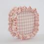 Low Moq Rts Women Gingham Ruffle Cosmetic Bags Cotton Checkered Makeup Bag