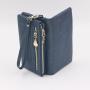 ZWY266 Customizable Long Double Zipper Men Women Frosted PU Wallet Solid Color Simple Clutch Bag Wholesale Fashion Money Clip