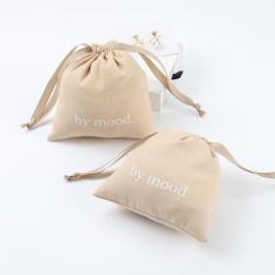 Eco-Friendly Organic Soft Brown Cotton Muslin Drawstring Gift Jewelry Bag Muslin Soap Pouch For Sale