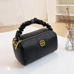 2024 Custom Ladies Litchi Leather Purses Handbags For Fashion Women With Wrinkle Handle