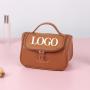 PU Waterproof Multi-pockets Makeup Storage Zipper Closure Travel Toiletry Pouch Soft PU Cosmetic Bags For Women