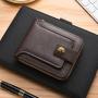 ZWY016 Vintage Folding Men Short Wallet New Horizontal Zipper PU Portable Card Holder Waterproof Business Compact Money Clip