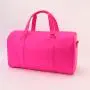 Keymay No MOQ Hot Pink Large Nylon Sports Tote Gym Bag Shoulder Weekender Overnight Bag for Women Travel Duffel Bag