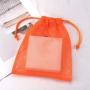 Custom Logo Label Nylon Mesh Drawstring Bag For Skincare Packing Wholesale Nylon Mesh Net Bag