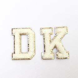 2022 Keymay Popular Stock RTS DIY Personalized  5.5cm Height A-Z Patches Sticker Self Adhesive Alphabet  Chenille Letter Patches