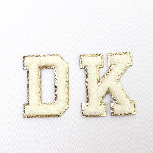 2022 Keymay Popular Stock RTS DIY Personalized  5.5cm Height A-Z Patches Sticker Self Adhesive Alphabet  Chenille Letter Patches