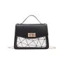 Wholesale Ladies Patchwork Color Diamond Square Bag Wholesale 2022 New Lock Chain Handbag Pu Leather Lock Tot Bag