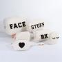Keymay RTS Personalized Embroidery Chenille Letter Patches Winter Girls Plush Cosmetic Bag Sherpa Makeup Bag Teddy Pouch