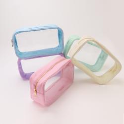 Custom Designer Cosmetic Transparency Bag Travel Toiletry Clear Makeup PVC Waterproof Zipper Clear Pouch