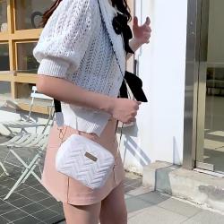 2024 Ladies Korean Wave Pattern Embroidery Bag Fashionable Single Strap Square Bag with Printed Shoulder Foreign Trade