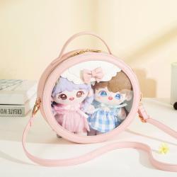 High Quality Custom Beautiful Girls Anime Round Shape Clear Plastic Window Ita Crossbody Bag