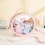 High Quality Custom Beautiful Girls Anime Round Shape Clear Plastic Window Ita Crossbody Bag