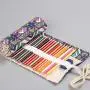 HR207 Stationery Ethnic Style Canvas Printing Simple Pen Roll Rope Bag Sketch Color Pencil Curtain Pouch Brush Pen Storage Bag