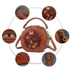 2024 Custom Genuine Leather Round Bags Handbags For Women Luxury Animal Purses