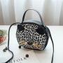 New Leopard Pattern Messenger Bag for Women Handbag Korean Version Shoulder Crossbody Bag Cute Trendy Small Round Bag Wholesale
