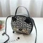 New Leopard Pattern Messenger Bag for Women Handbag Korean Version Shoulder Crossbody Bag Cute Trendy Small Round Bag Wholesale