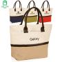 Manufacturer Supplier 2024 New Two-Tone Colors Laminated Burlap Jute Bag With Rope Handle