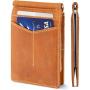 Custom Genuine Leather Money Clip Wallet Slim Rfid Blocking Leather Money Clip Wallet For Men
