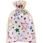 Gelory 5x7 Inch Color Star Burlap Gift Linen Drawstring Bags Jewelry Pouches For Party Wedding Favors Crafts