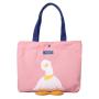 HR270 New Cute Canvas Contrasting Colors Bag Girls' Fresh and Sweet Handheld Bag Cartoon Versatile One Shoulder Work Bag
