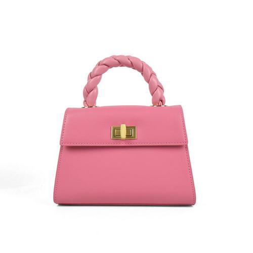 Wholesale Price New Model Fashion Trendy Bags Twist  Braid Short Handle Plain PU Leather Shoulder Crossbody bags For Girls