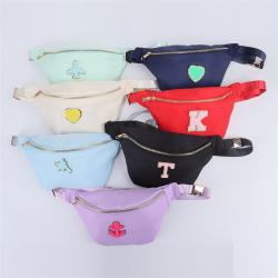 Keymay RTS Stck Fast Shipping Personalize Letter Waterproof Small Large Nylon Belt Bag Cross Body Fanny Pack Waist Pack Bags