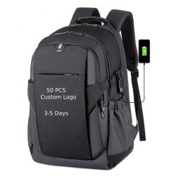 BSCI Computer Office Waterproof Travel Bag Backpack Black Smart Laptop Backpack Usb Charging Notebook Bags