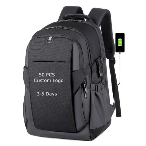 BSCI Computer Office Waterproof Travel Bag Backpack Black Smart Laptop Backpack Usb Charging Notebook Bags