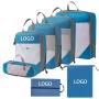 oem custom brand luxury 7 pieces traveling organizers storage bag set black travel packing cubes for luggage