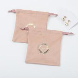 Flexography Custom Logo Printing Microfiber Jewelry Cosmetic Gift Bag Microfiber Suede Drawstring Bag Faux Suede Bag