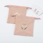 Flexography Custom Logo Printing Microfiber Jewelry Cosmetic Gift Bag Microfiber Suede Drawstring Bag Faux Suede Bag