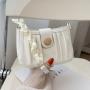 Luxury Women Pleated Ribbon Underarm Handbag China Wholesale PU Ladies Shoulder Bag High Quality  Women Cloud Handbags