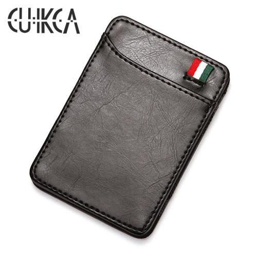 CUIKCA Wholesale Business Id Card Holder Credit Card Hold Atm Pu Leather Cover Magic Wallet