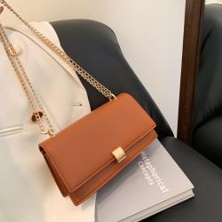 Lock Square Leather Crossbody Bags For Women Chain Women'S Messenger Bags Female Pure Color Fashion Handbag Tote Bag