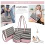 Lovevook Fashion luxury Tote Bags Shoulder Purse Work Bags Sets Women Designer 3 in 1 PU Leather crossbody purses and Handbags