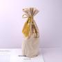 Custom Logo Printed Bottom Wine Packaging Velvet Pouch Luxury Velvet Satin Lining Gift Wine Bag With Tassels