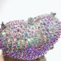 2024  New Year Gift Elegant Rhinestone Crystal Bling Heart Shaped Women Evening Bag Clutch Ladies Party Wedding Banquet Handbag