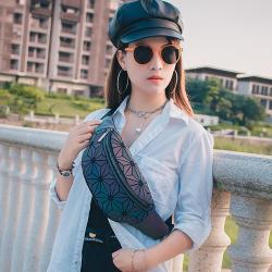 LOVEVOOK 2021 fanny pack womens crossbody belt bag for girls small purse waist pack women ladies geometric luminous fanny bag