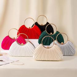 New Hundred Pleated Evening Bag Women's Handheld Celebrity Bag
