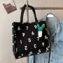 South Korea Large Capacity Single Shoulder Tote Bag Female Fashion Out Carrying Mommy Bag Students Class Canvas Bag