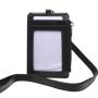 Premium Durable PU Leather ID Badge Name Card Holder With Double Stitches Neck Straps Lanyards