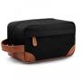 Custom Large Capacity Black Travel Toiletry Bag for Men Water Resistant Canvas Shaving Trolley Bag with Handle