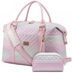 LOVEVOOK Waterproof PU Travel Sports Large Capacity Durable Luggage Bag 2pcs carryon Weekender Duffel Bag With Shoes Compartment