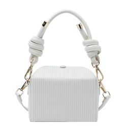 Square box bag 2024 on new vertical stripes embroidery line small handbag crossbody fashion shoulder bag