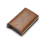 RFID Blocking Minimalist Aluminum Card Holder Custom Leather Pop Up Metal Case Wallet