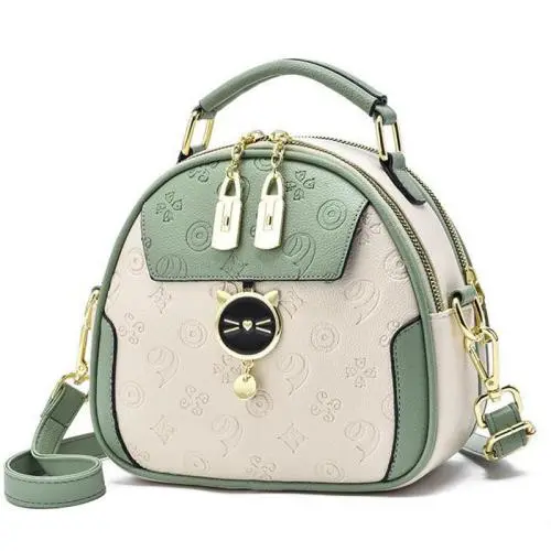 ZR690 Women's Bags New Fashion PU Leather Girl Lovely Small Square Bag Simple Zipper Shoulder Crossbody Phone Bag Female Party