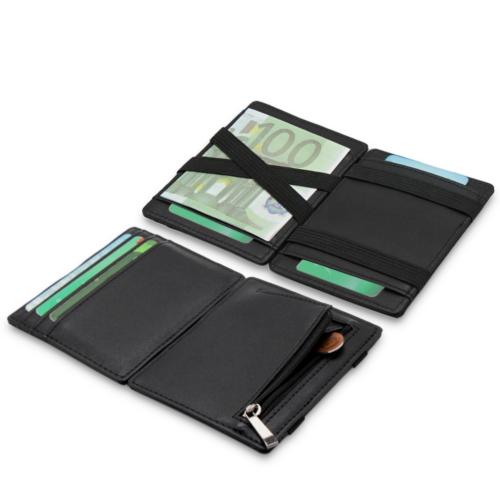 Hot Sale Ultra Thin Elastic Band RFID Blocking Credit Card Coin Pocket Magic Wallet Zipper Coin Wallet Purse