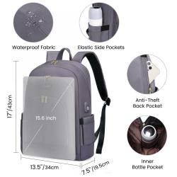 15.6 Inch Work Computer Business Backpack Water Resistant Travel Backpack Men Large Capacity Travel Laptop Backpack for Women