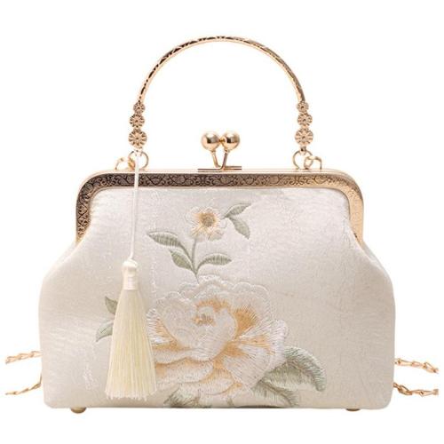 ZWY334 Chinese Style Embroidery Peony Ladies Evening Bag Elegant Silk Fashion Tassel Handbag Banquet Party Daily Shoulder Bag