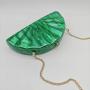 Women Brand design Half Moon Circular Barrel-Shaped Acrylic Box Clutch Purse Handbags Marble Mini Beach Summer Party Evening Bag